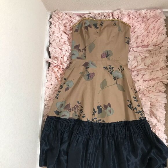 Anthropologie winter flame‎ strapless dress ruffle hem - Picture 2 of 5